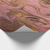 エレガント金ゴールドモダンとバラ金ゴールドの大理石の外観 ラッピングペーパー (角)