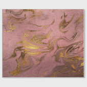 エレガント金ゴールドモダンとバラ金ゴールドの大理石の外観 ラッピングペーパー (フラット)