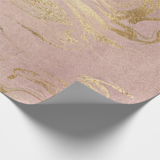 エレガント金ゴールドモダンとバラ金ゴールドの大理石の外観 ラッピングペーパー (角)