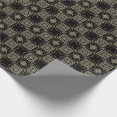 エレガント金ゴールドモダンアールデコ正方形タイルパターン ラッピングペーパー (角)