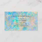 エレガント金ゴールドモダンオパール石ロイヤリティカード 名刺 (裏面)