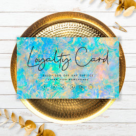 エレガント金ゴールドモダンオパール石ロイヤリティカード 名刺