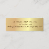 エレガント金ゴールドモダングリッターストローク、ジオメトリック スキニー名刺 (裏面)