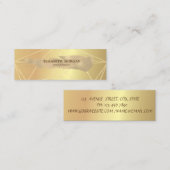 エレガント金ゴールドモダングリッターストローク、ジオメトリック スキニー名刺 (正面/裏面)