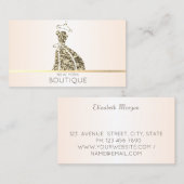 エレガント金ゴールドモダングリッタードレス 名刺 (正面/裏面)