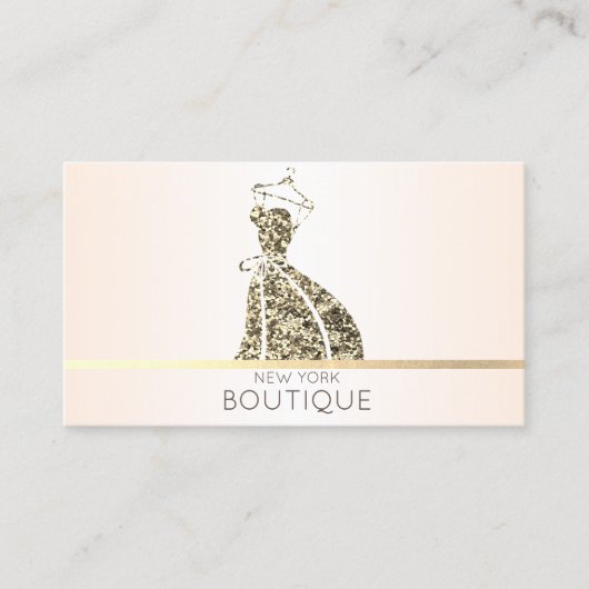 エレガント金ゴールドモダングリッタードレス 名刺 (正面)