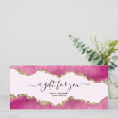 エレガント金ゴールドモダングリッターピンクアゲート (スタンド正面)