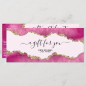 エレガント金ゴールドモダングリッターピンクアゲート (正面/裏面)