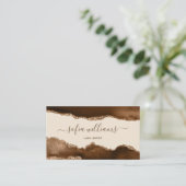 エレガント金ゴールドモダングリッターブラウンアゲートビジネスC 名刺 (スタンド正面)