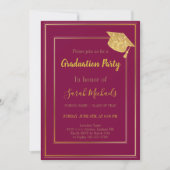 エレガント金ゴールドモダングリッター目盛りキャップ 招待状 (正面)