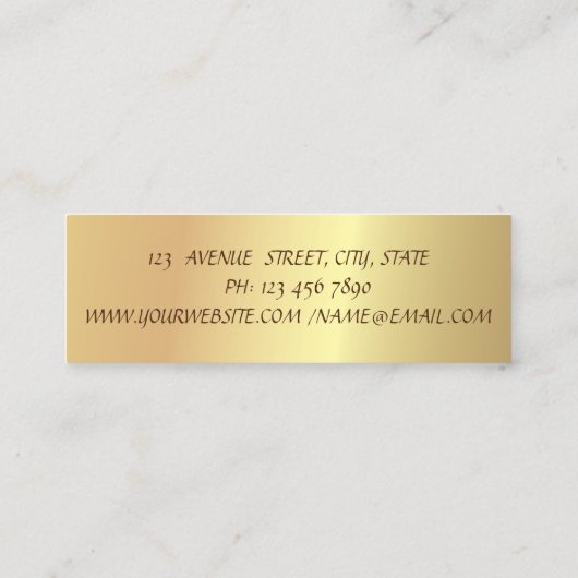 エレガント金ゴールドモダングリッター線の幾何学的 スキニー名刺 (裏面)