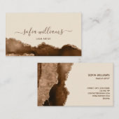 エレガント金ゴールドモダングリッター褐色瑪瑙 名刺 (正面/裏面)