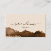 エレガント金ゴールドモダングリッター褐色瑪瑙 名刺 (正面)