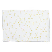 エレガント金ゴールドモダンゴルフパターゴルファー白 枕カバー (正面左)