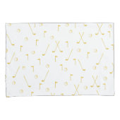 エレガント金ゴールドモダンゴルフパターゴルファー白 枕カバー (正面右)