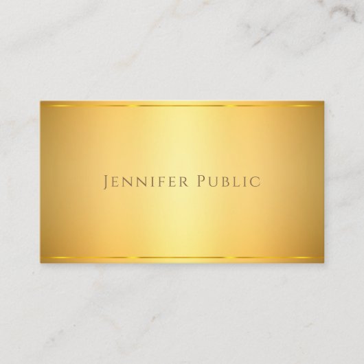 エレガント金ゴールドモダンデザイン洗練テンプレート 名刺 (正面)