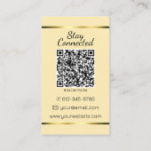 エレガント金ゴールドモダンハート写真QRコードテンプレート 名刺 (裏面)