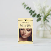 エレガント金ゴールドモダンハート写真QRコードテンプレート 名刺 (スタンド正面)