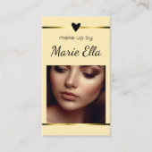 エレガント金ゴールドモダンハート写真QRコードテンプレート 名刺 (正面)