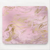 エレガント金ゴールドモダンバラ金ゴールド大理石&グリッター マウスパッド (正面)
