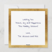 エレガント金ゴールドモダンピースホリデーカード シーズンカード (裏面)