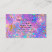 エレガント金ゴールドモダンファイアオペルストーンロイヤリティカード 名刺 (裏面)