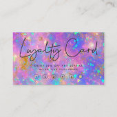 エレガント金ゴールドモダンファイアオペルストーンロイヤリティカード 名刺 (正面)