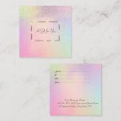 エレガント金ゴールドモダンフレーム、紙吹雪ホログラフィック 割引カード (正面/裏面)