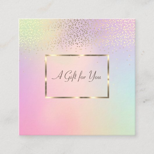 エレガント金ゴールドモダンフレーム、紙吹雪ホログラフィック 割引カード (正面)