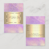エレガント金ゴールドモダンフレーム、紙吹雪ホログラフィック 割引カード (正面/裏面)