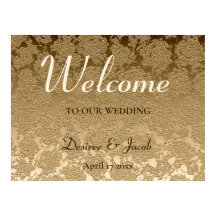 エレガント金ゴールドモダンフローラ歓迎結婚