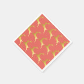 エレガント金ゴールドモダンレッドのクリスマスのトナカイ スタンダードカクテルナプキン (角)