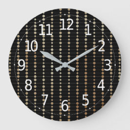 エレガント金ゴールドモダン円ドットパターン | ラージ壁時計