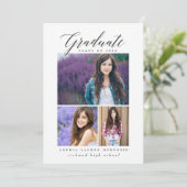 エレガント金ゴールドモダン抽象芸術斑点卒業 招待状 (スタンド正面)