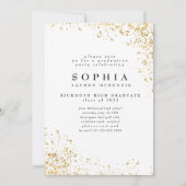 エレガント金ゴールドモダン抽象芸術斑点卒業 招待状 (裏面)