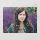 エレガント金ゴールドモダン抽象芸術斑点卒業 案内ポストカード (正面)