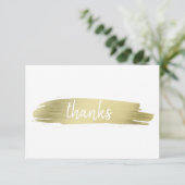 エレガント金ゴールドモダン抽象芸術筆跡事業 サンキューカード (スタンド正面)