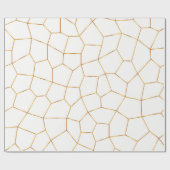 エレガント金ゴールドモダン白ステンドグラス ラッピングペーパー (フラット)