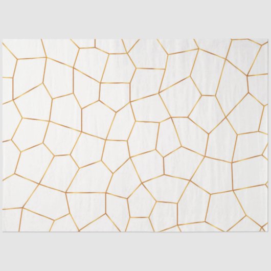 エレガント金ゴールドモダン白ステンドグラス 薄葉紙 (正面)