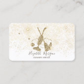 エレガント金ゴールドモダン紙吹雪掃除機、箒 名刺 (正面)