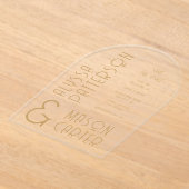 エレガント金ゴールドモダン結婚式の日付の保存 アクリル招待状 (レイダウン)