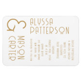 エレガント金ゴールドモダン結婚式の日付の保存 マグネット (横)