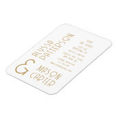 エレガント金ゴールドモダン結婚式の日付の保存 マグネット (左側)