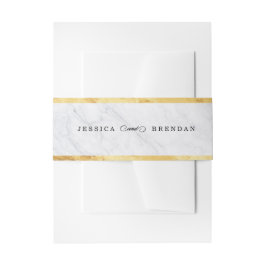 エレガント金ゴールドモダン結婚式招待状 招待状ベリーバンド