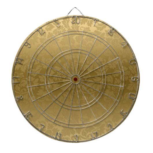 エレガント金ゴールドモノクロフローラダマスパターン ダーツボード (正面)