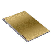 エレガント金ゴールドモノクロフローラダマスパターン ノートブック (右側)