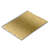 エレガント金ゴールドモノクロフローラダマスパターン ノートブック (左側)