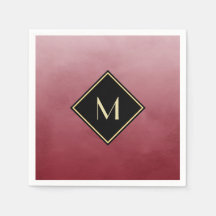 エレガント金ゴールドモノグラムでブラッシンプルシュ赤