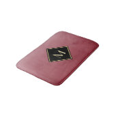 エレガント金ゴールドモノグラムでブラッシンプルシュ赤 バスマット (アングル)