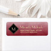 エレガント金ゴールドモノグラムでブラッシンプルシュ赤 ラベル (インサイチュ)